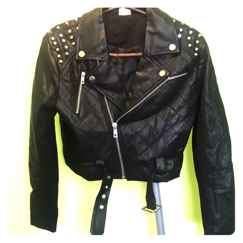 Black leather jacket